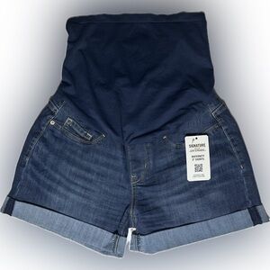 Signature Levi Strauss Maternity Denim Shorts - Dark Blue size Small NWT